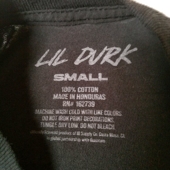 Lil Durk Shirt Small Black Short Sleeve Rapper Rap Music Graphic Chicago Skyline - Picture 6 of 7